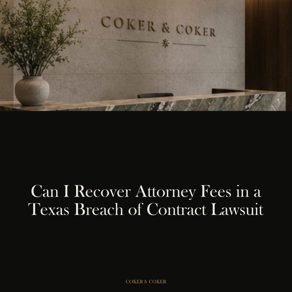 Can I recover attorney fees in a Texas breach of contract lawsuit