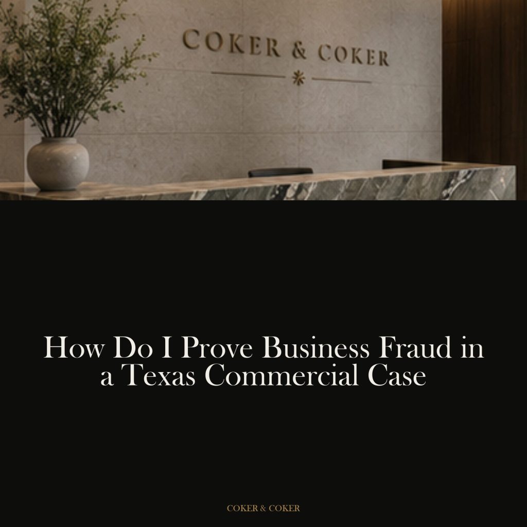 How do I prove business fraud in a Texas commercial case