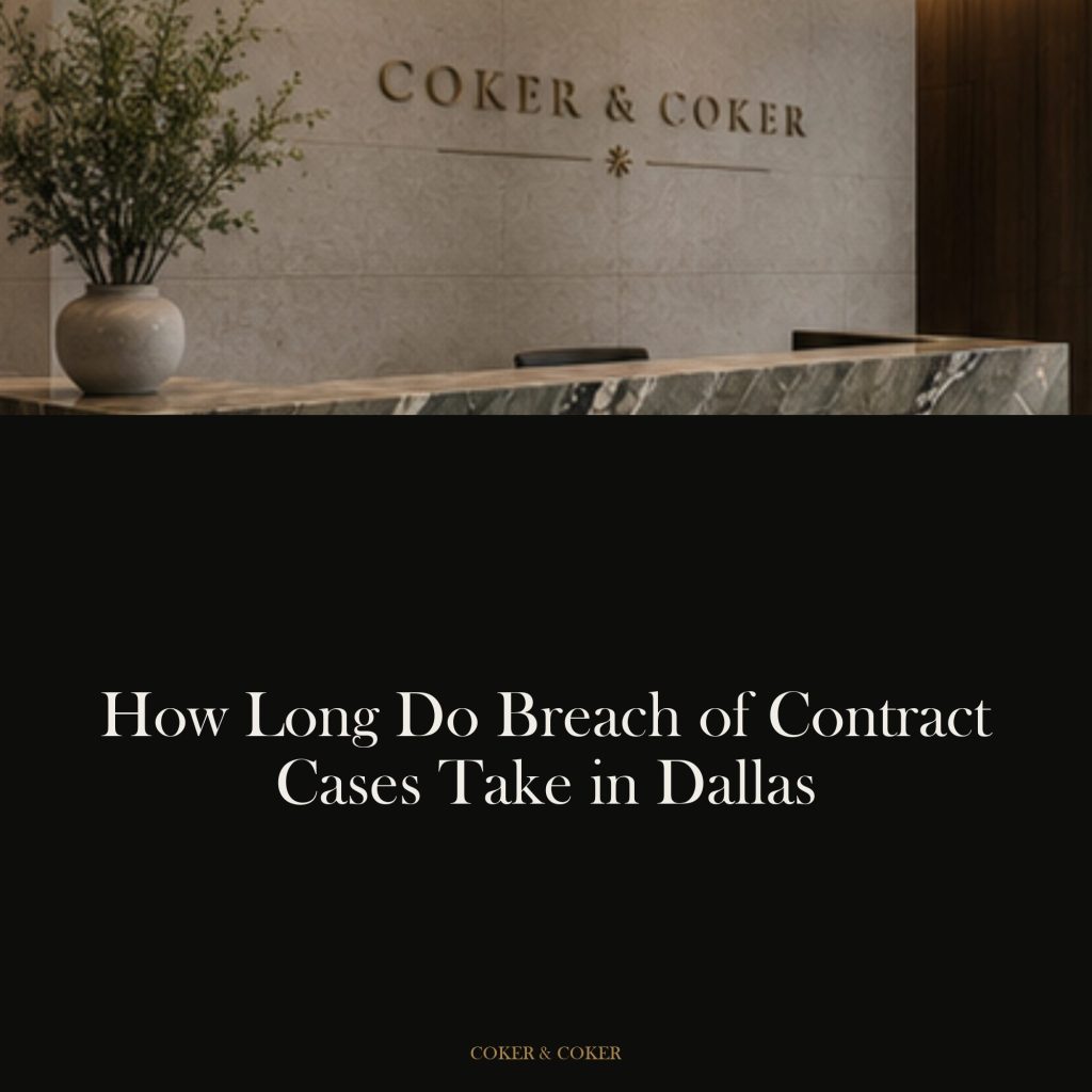 How long do breach of contract cases take in Dallas