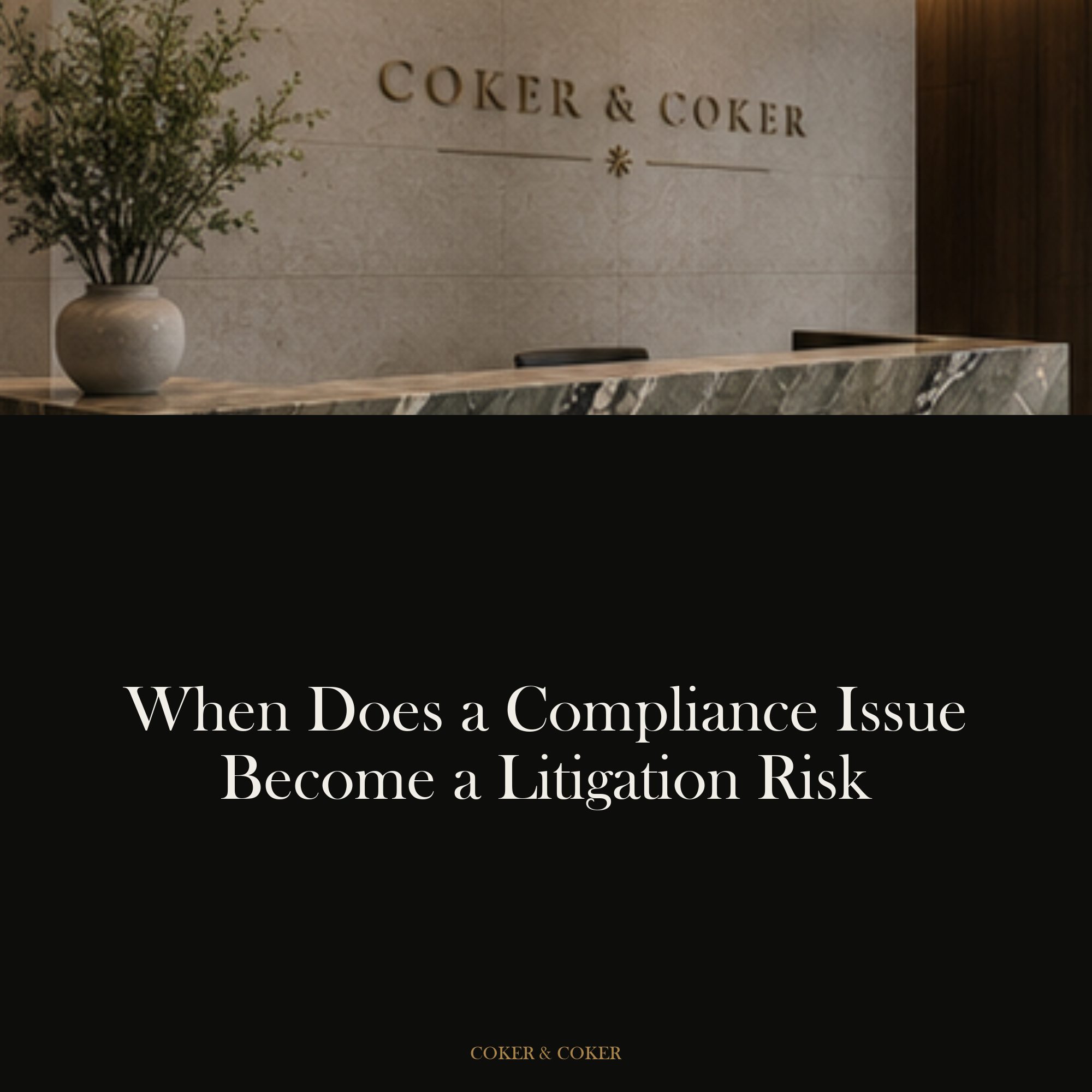 When does a compliance issue become a litigation risk?